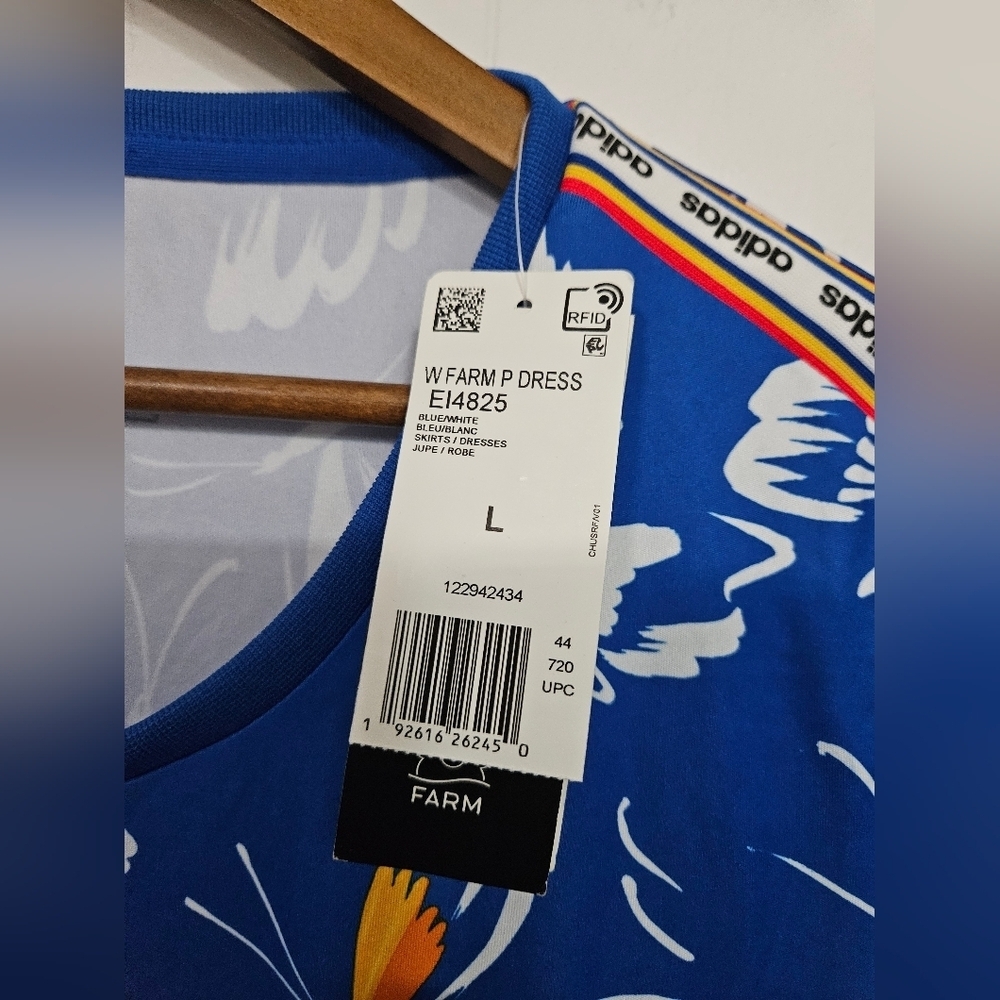 NWT ADIDAS X FARM RIO Butterfly Print Mini Dress Blue - Picture 6 of 10